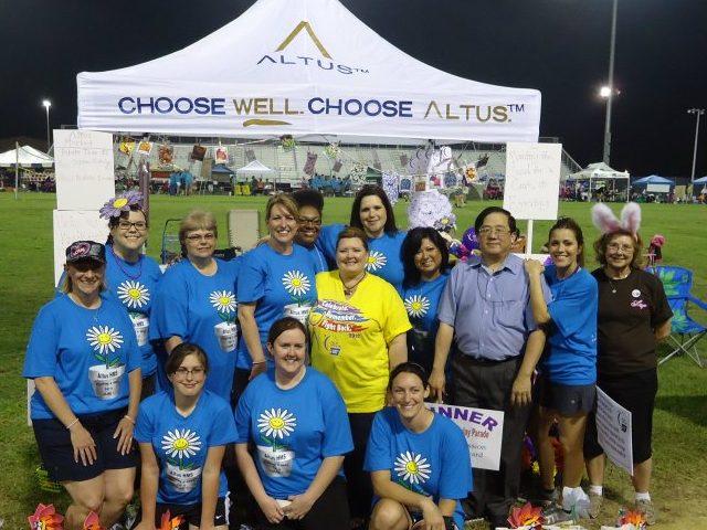 Group photo from relay for life of Altus team members.